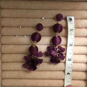 BaubleBar- Burgundy 3” tassel earrings